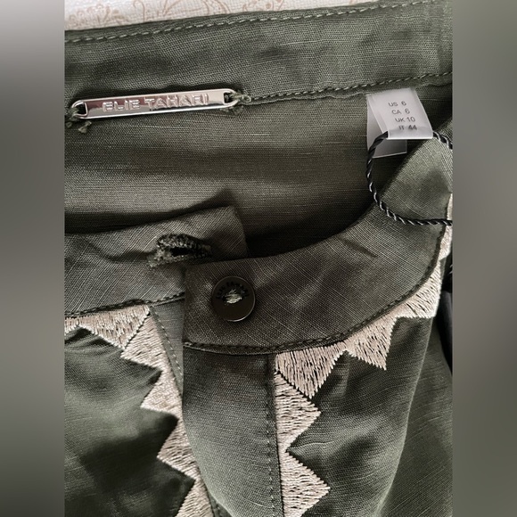 Elie Tahari Maxi Dress Women 6 Boho Embroidered Kalamata Fairy Belted Tiered NWT - Picture 11 of 16